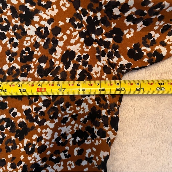 Women’s Drop Waist Mini Dress Size Medium Long Sleeve Animal Print Mock Neck - Picture 8 of 10